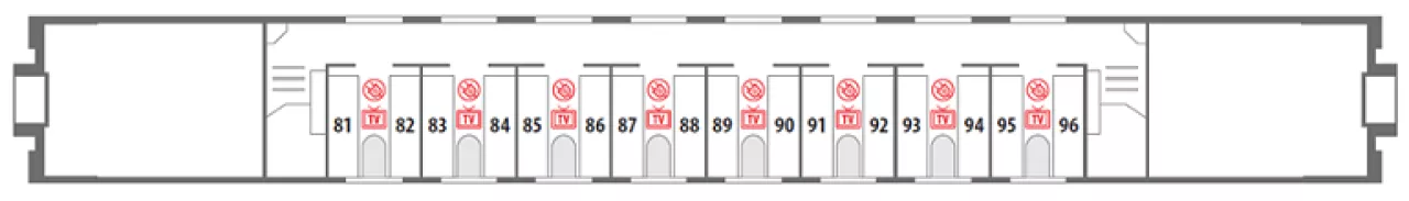 Схема вагона СВ 2 этаж