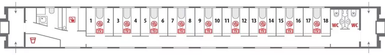 Схема спального вагона (СВ)