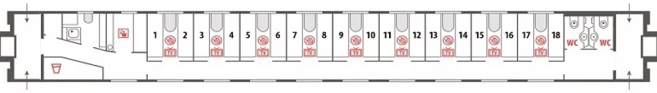 Схема спального вагона