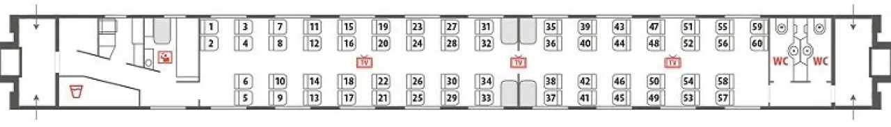 Схема сидячего вагона