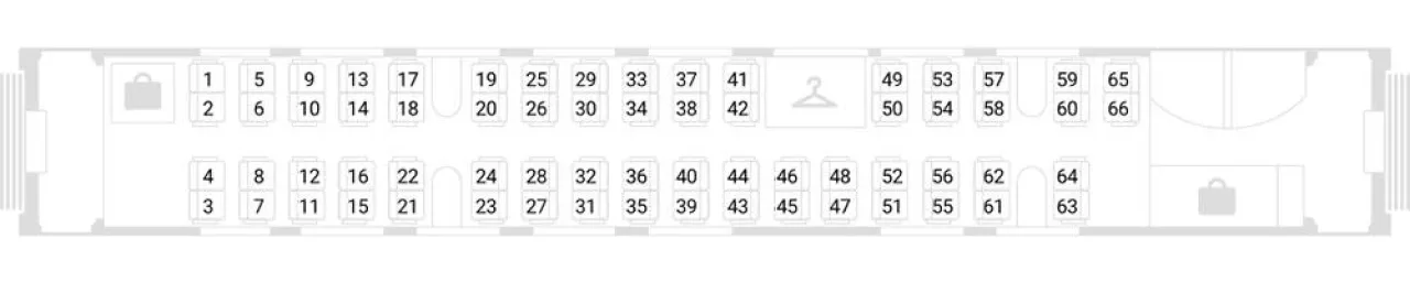 Схема вагона эконом-класса (№ 3, № 4, № 7, № 8, № 9)