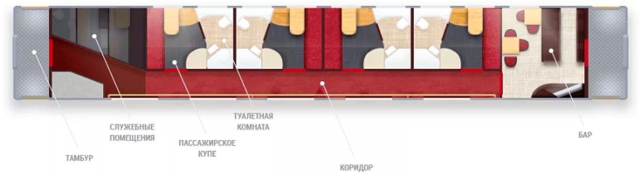 Схема вагона люкс «Гранд де Люкс»