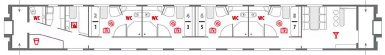 Схема вагона «Люкс»